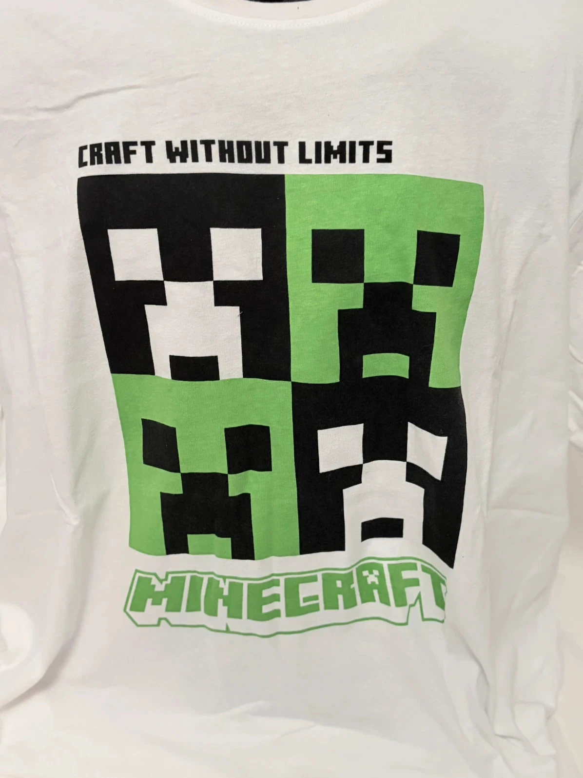 Official Minecraft White Creeper Short Sleeve T-Shirt 100% Cotton Men's XXL – photo 5